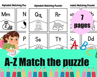 x7 A4 fun Alphabet match the  puzzle activity, perfect for the classroom and at home.