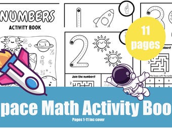 Space Math Activity Book: Educational Worksheet for Kids (PDF Download)