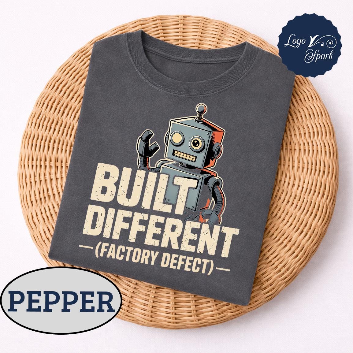 Built Different Factory Defect Shirt Funny Robot T-shirt Sarcastic Self ...