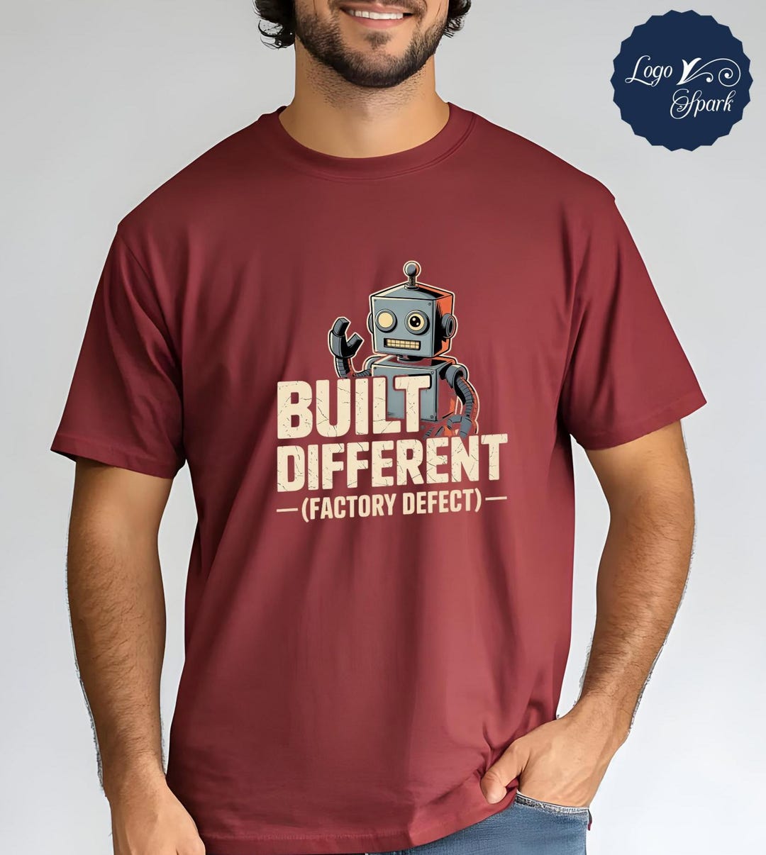 Built Different Factory Defect Shirt Funny Robot T-shirt Sarcastic Self ...