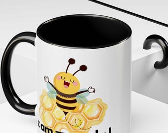 Taza de café con diseño de abeja, bonita taza de cerámica hecha a mano, regalo para los amantes de las abejas
