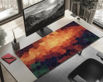 Geometrische Maus Unterlage: Neopren Schreibtischunterlage, künstlerisch und abstrakt