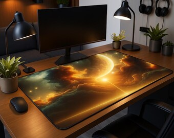 Cosmic Night Sky Desk Mat: Galaxy Universe Mouse Pad