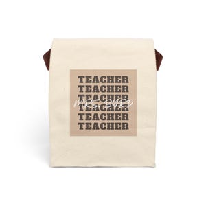 Lehrer Canvas Lunch Bag, personalisierte Lunch Tote, individuell gefertigter Lunchsack, wiederverwendbarer Lunch Cooler, Geschenk für Schulangestellte