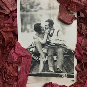 KISS ME, KATE- crinkled seam binding, hand-dyed shades of rose and pink, rayon seam binding