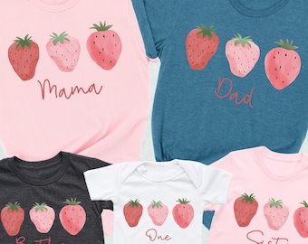 Berry First Birthday Shirt, Strawberry Matching Family Tee, 1st Birthday Party Shirt, Mama Daddy Birthday Tee, Berry Sweet Family Shirt