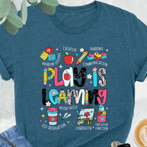 Preppy Play Is Learning Shirt, Back To School Teacher Tee, Groovy Teacher Tee, Preschool Shirt, First Day of School Shirt, Kindergarten Tee
