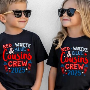 Cousin Crew 4th of July Kids Shirt, Red White and Blue Cousin Crew 2025 Shirt, Kids 4th Of July Gift, Matching Cousins Tee, Independence Day