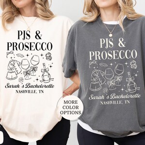 Comfort Colors® Custom PJs And Prosecco Shirt, Girls Trip Bachelorette Tee, Funny Girls Gone Mild Tee, Bridal Party Bachelorette Shirt