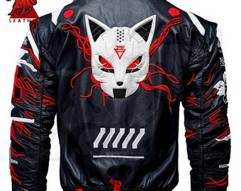 Japanese Streetwear Leather Jacket , High-Quality Genuine Leather for Trendy Outfits, Great for Fashion Gifts and Special Occasions