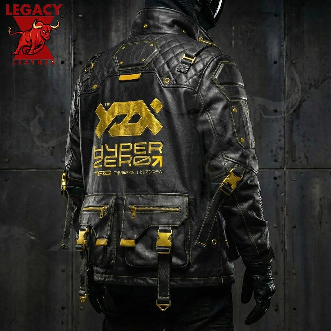 Robotics Racer Jacket Robotic Leather Jacket, Futuristic Space and Bike Fashion Outfit ...
