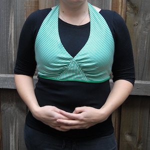 Parte superior del Bikini de rayas menta