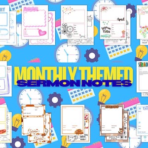Monthly Themed Sermon Notes For Kids PDF and PNG Downloads