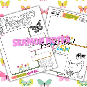 Spring Kids&#39; Sermon Notes Printable PDF