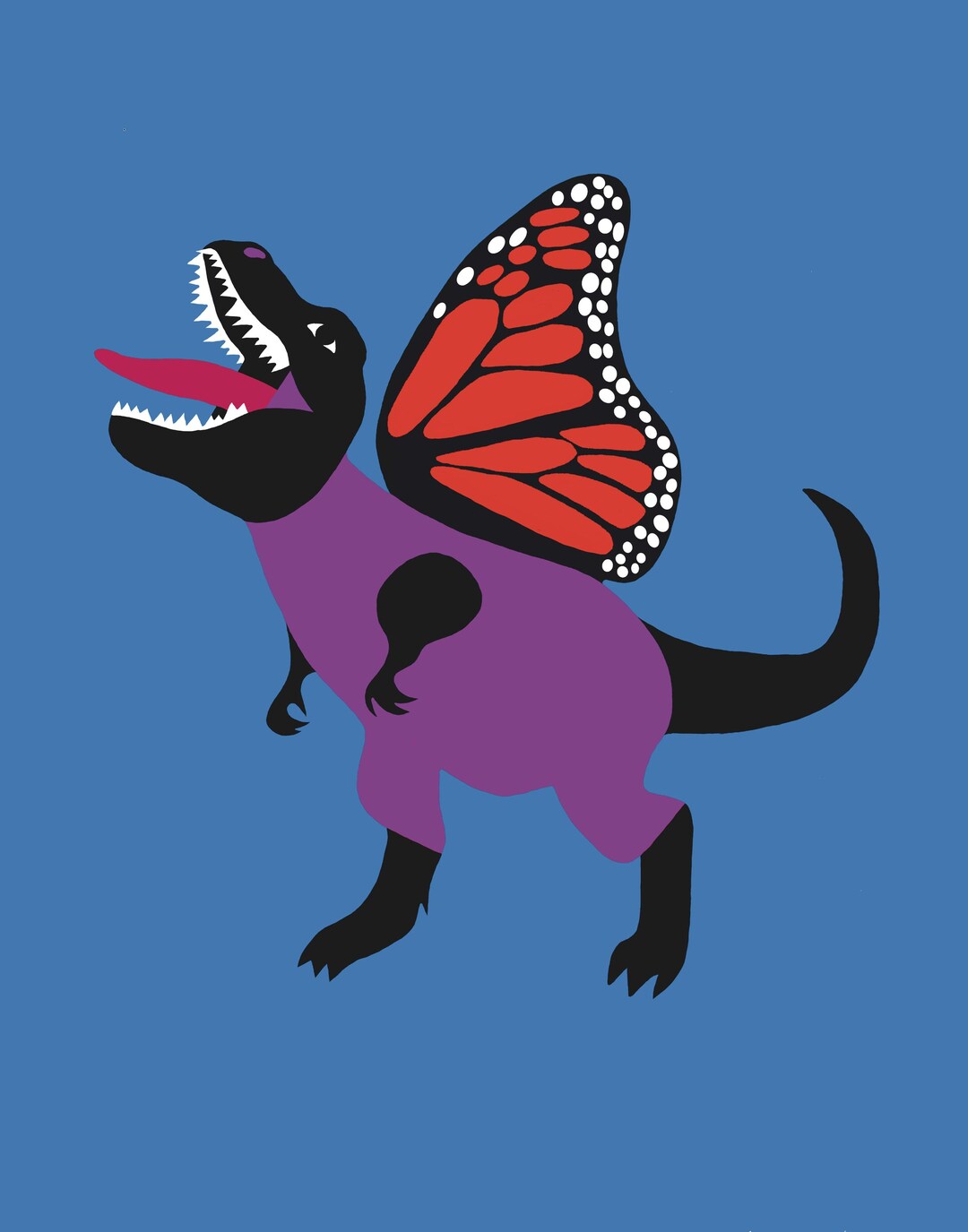 Butterflysaurus T-rex Art Print, Monster Illustration (digital Download ...