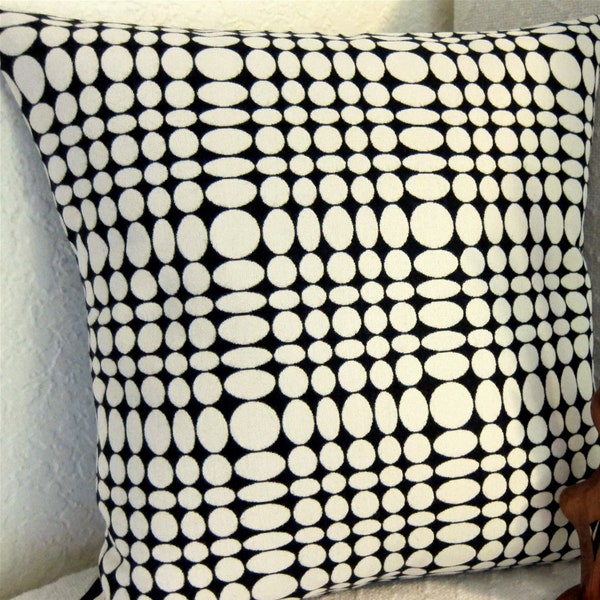 Vernor Panton Unisol - Maharam Fabric - Mid Century Modern Throw Pillow Cover - Black and White Unisol pattern - Many Sizes Available