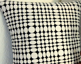 Vernor Panton Unisol - Tissu Maharam - Housse d’oreiller moderne du milieu du siècle - Motif Unisol noir et blanc - De nombreuses tailles disponibles