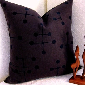 Eames Mid Century Modern Throw Pillow Cover - Brown and Black Large Dot Pattern - Many Sizes Available