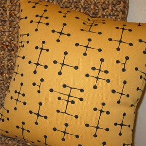 Eames Retro Throw Pillow Cover -  Maharam 1947 Small Dot pattern - Yellow and Black - Many Sizes Available