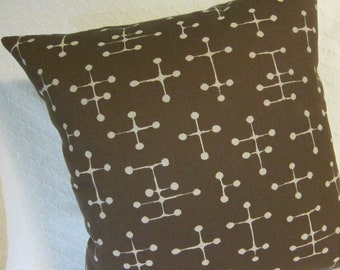 Eames Dot Khaki Pillow Cover - Maharam Mid Century Modern Fabric - Small Dot pattern - Khaki Brown and Cream - Many  Sizes Available