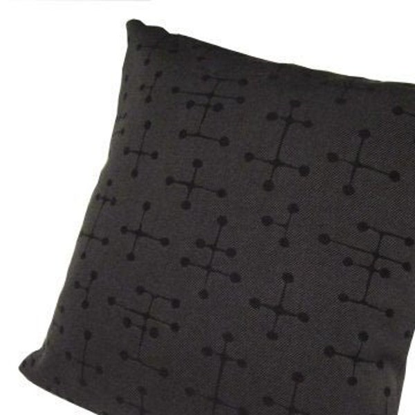 Eames Dot Charcoal Pillow Cover - Mid Century Modern - Small Dot pattern - Charcoal Grey and Black - MANY SIZES AVAILABLE
