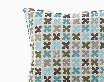 Maharam Quatrefoil Alexander Girard Pillow Cover - SILVER - Mid Century Modern - Many sizes available