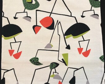 Mid Century Modern Pillow Cover - Atomic Age Mobiles - 1950s Vintage Barkcloth - Many Sizes Available