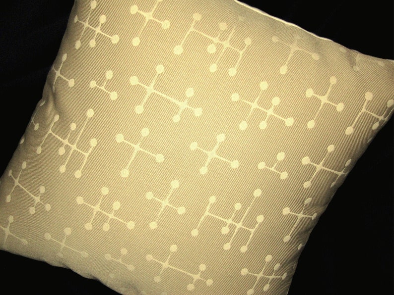 Eames Sand Retro Throw Pillow Cover Classic Eames dot pattern Maharam Fabric Sand and Cream Many Sizes Available image 2