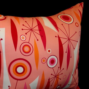 Starburst Pink Pillow Cover -  Space Age Judy Jetson - New Fabric - Many Sizes Available