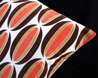 Modern Designer Pillow Cover - Orange, Brown, Off-White - Chris Stone Spice Loops - Many Sizes Available