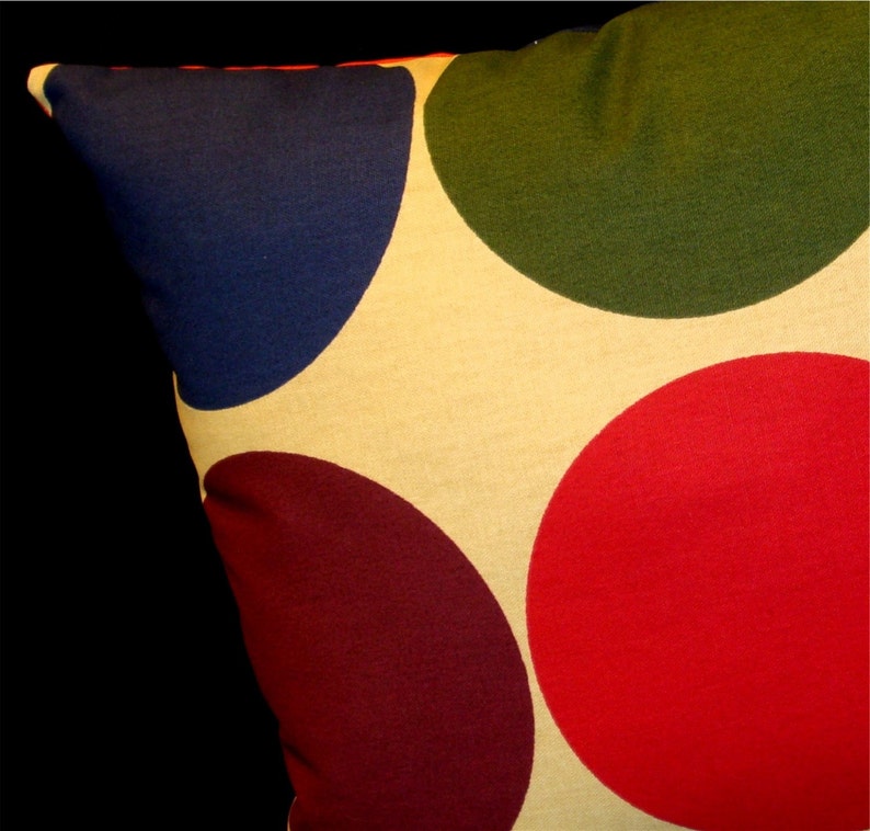 Modern Retro Pillow Cover My BIG, FAT Polka Dot Pillow Many sizes available image 1