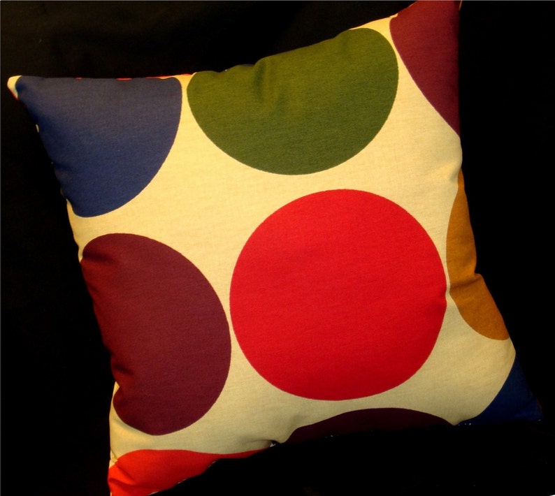Modern Retro Pillow Cover My BIG, FAT Polka Dot Pillow Many sizes available image 3