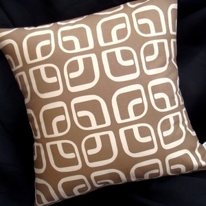 Chris Stone Modern Pillow Cover COFFEE With CREAM Home Decorator Fabric Many Sizes Available New Fabric image 2