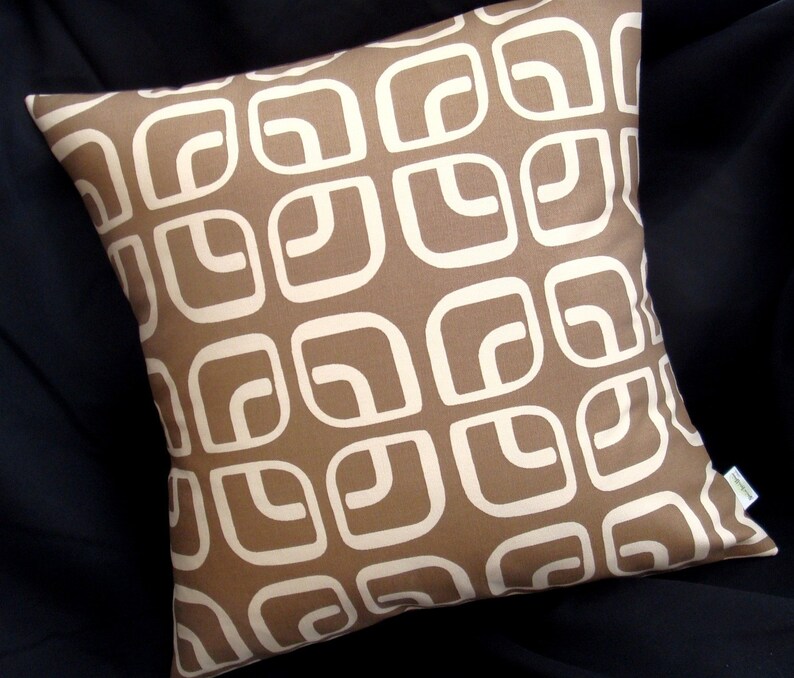 Chris Stone Modern Pillow Cover COFFEE With CREAM Home Decorator Fabric Many Sizes Available New Fabric image 2