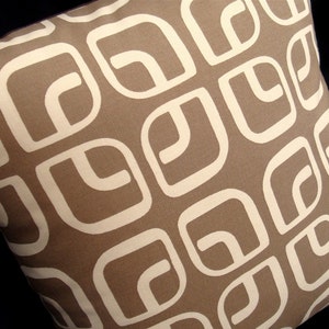 Chris Stone Modern Pillow Cover COFFEE With CREAM Home Decorator Fabric Many Sizes Available New Fabric image 4