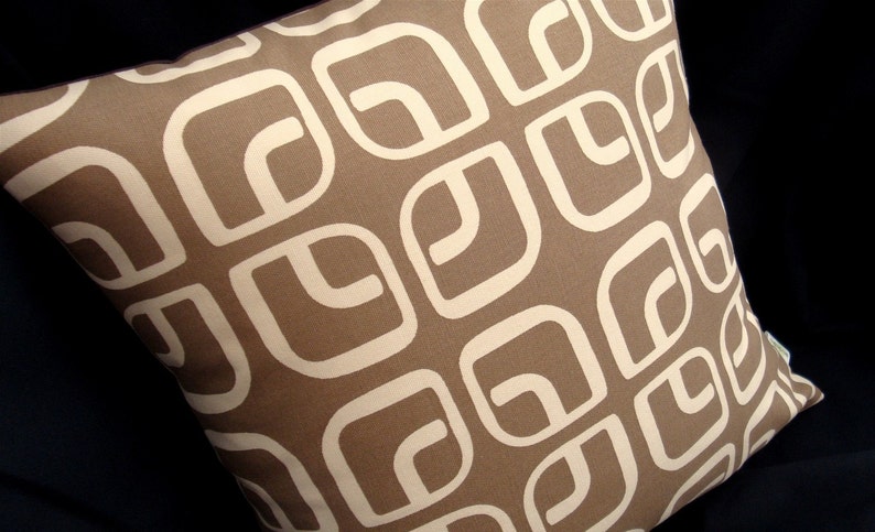 Chris Stone Modern Pillow Cover COFFEE With CREAM Home Decorator Fabric Many Sizes Available New Fabric image 4