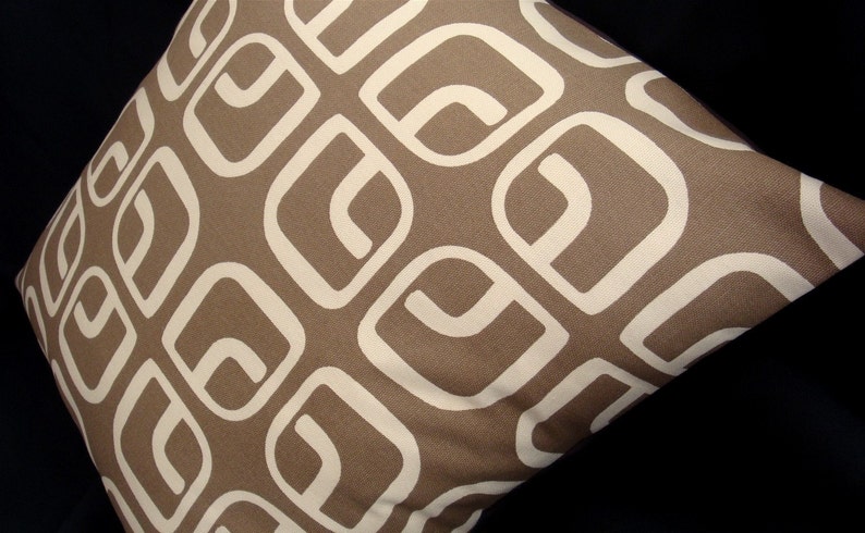 Chris Stone Modern Pillow Cover COFFEE With CREAM Home Decorator Fabric Many Sizes Available New Fabric image 3