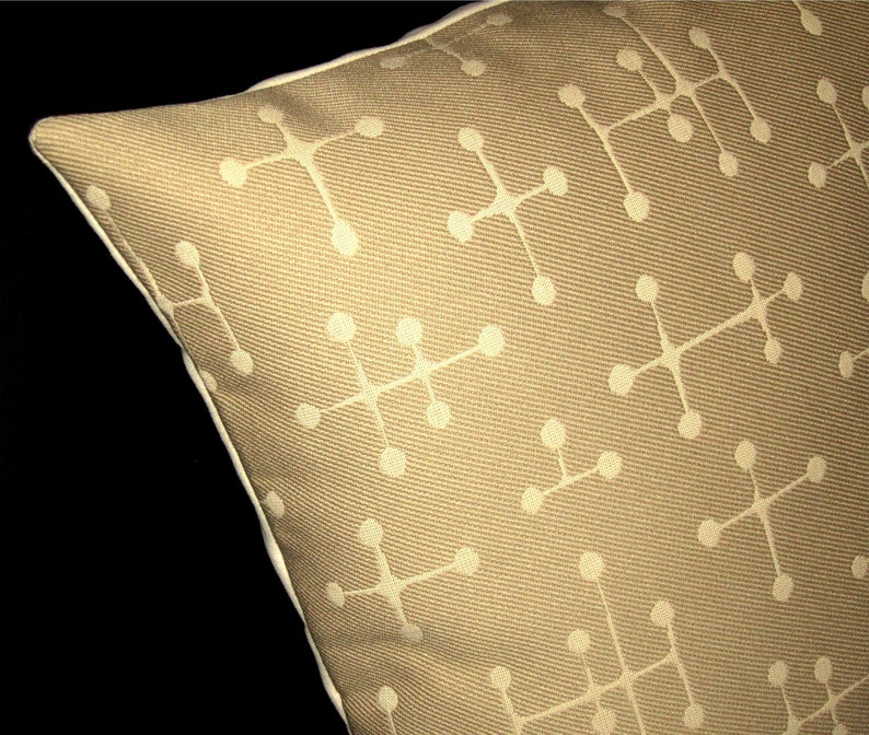 Eames Sand Retro Throw Pillow Cover Classic Eames dot pattern Maharam Fabric Sand and Cream Many Sizes Available image 1