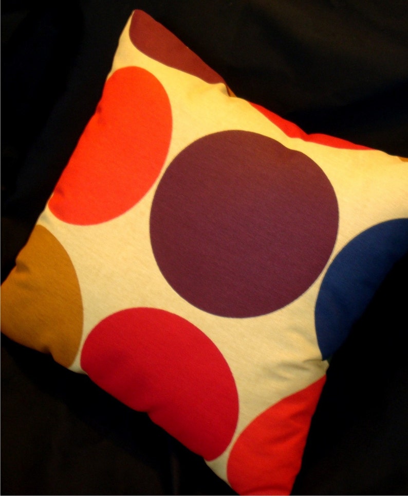 Modern Retro Pillow Cover My BIG, FAT Polka Dot Pillow Many sizes available image 4