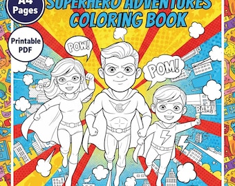 Superhero Coloring Pages – Kids Printable Heroes vs Villains (PDF)