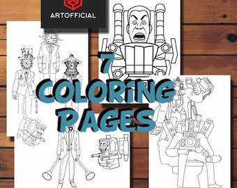 Skibidi Coloring Pages - CameraMan, SpeakerMan, PlungerMan, ClockMan, GMan, Titan in PDF