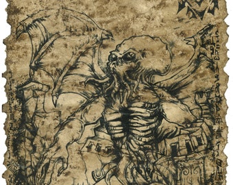 Cthulhu in the Sunken City of R'lyeh Scroll