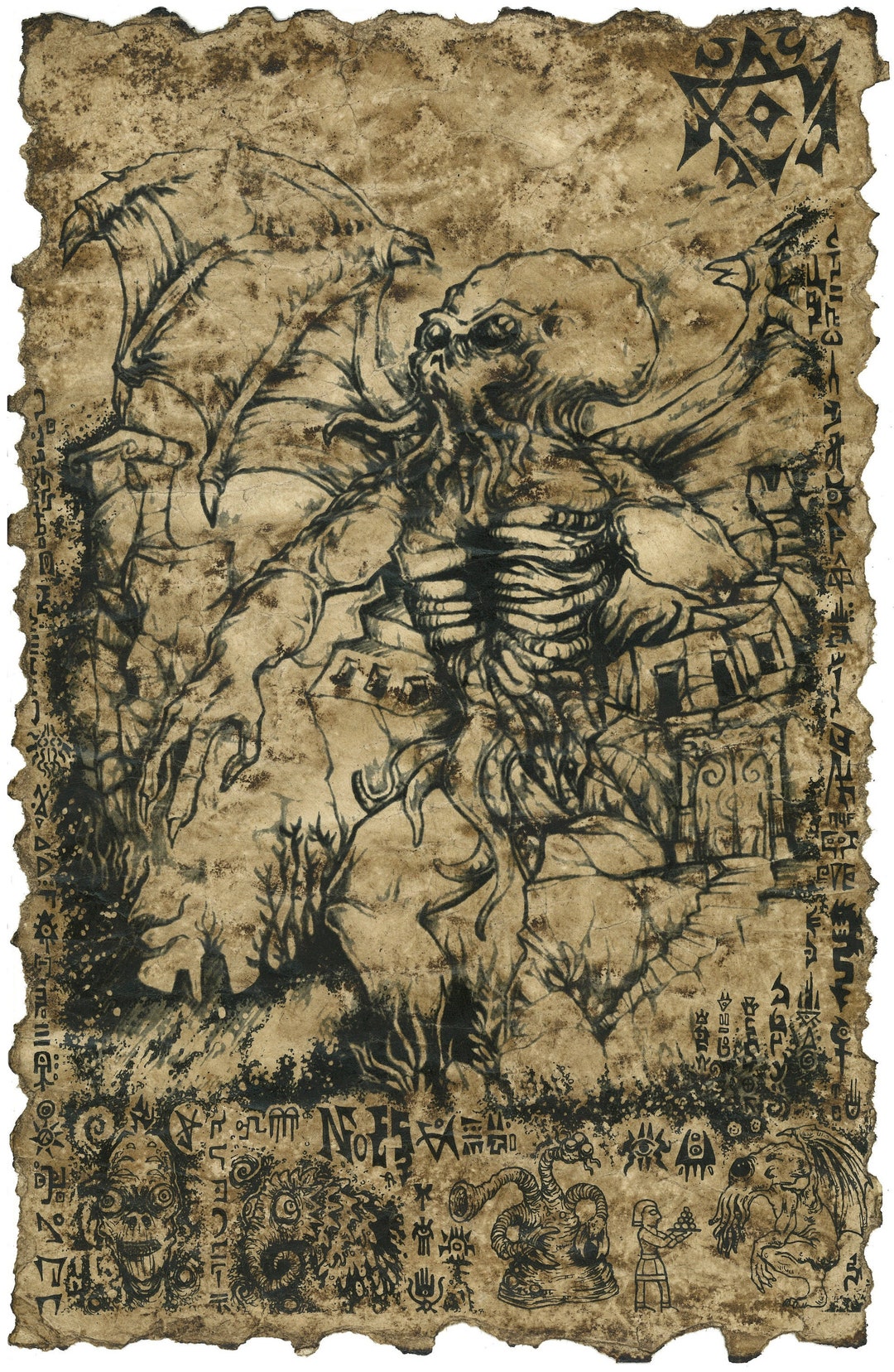 Cthulhu in the Sunken City of R'lyeh Scroll - Etsy