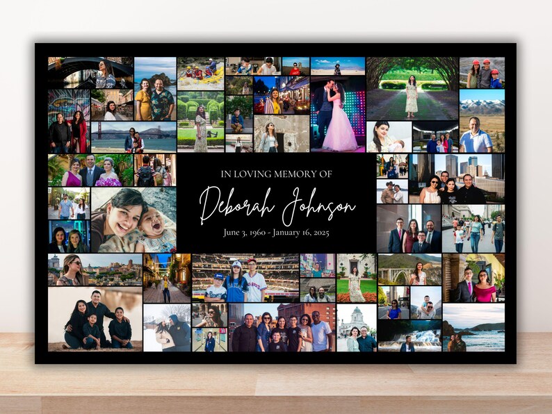 In Memory Collge In Loving Memory Sign Funeralsigns, Collage Welcome Funeral Sign ...