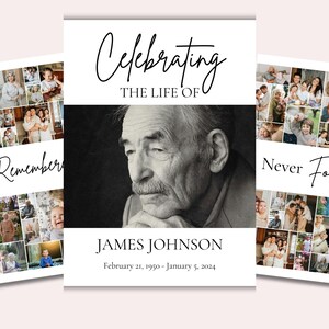 Memory Boards Celebration of Life, Set of 3 Funeral Photo Collage