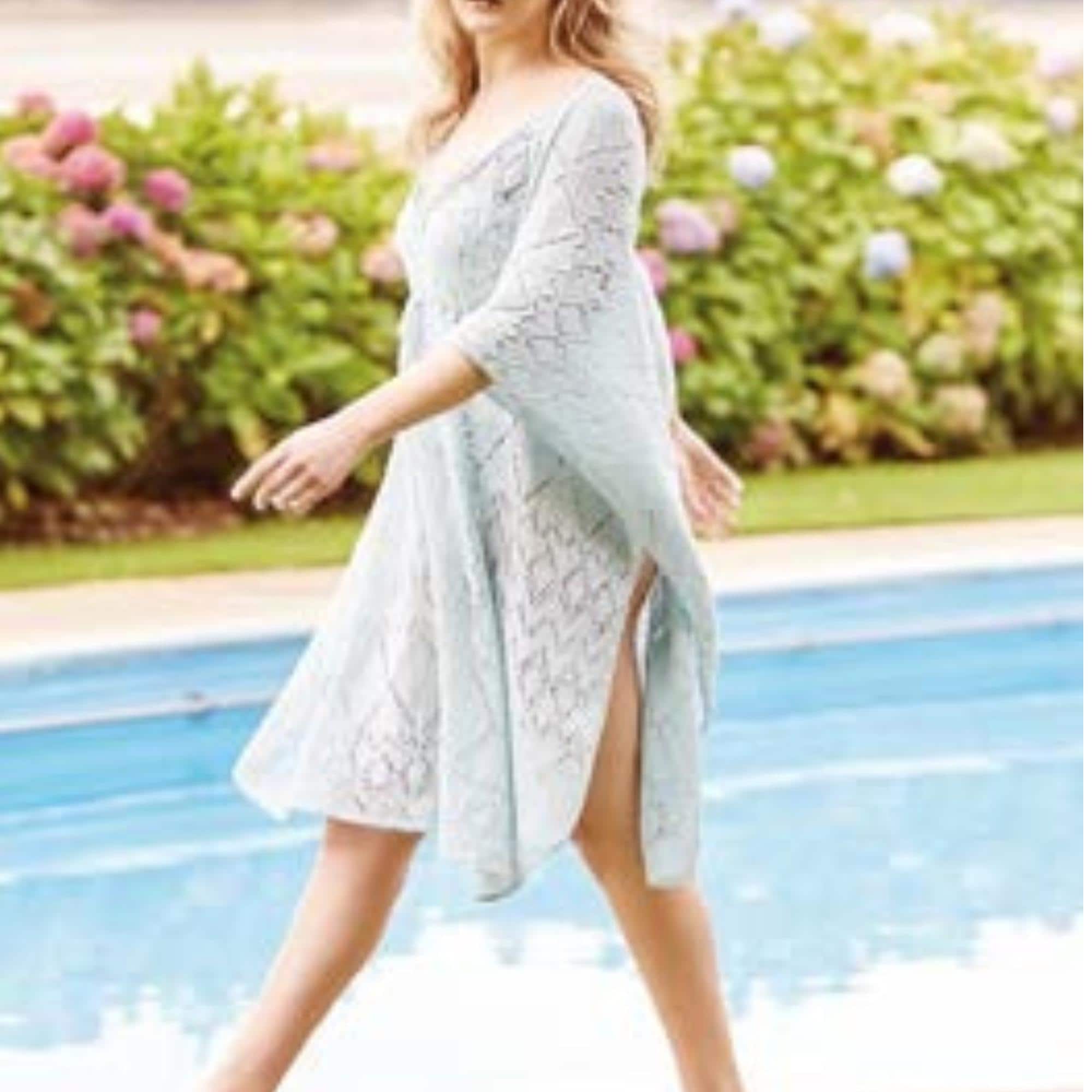 Vintage Floral Crochet Fringe Top – Boho Beach Kimono Cover-Up main image 0