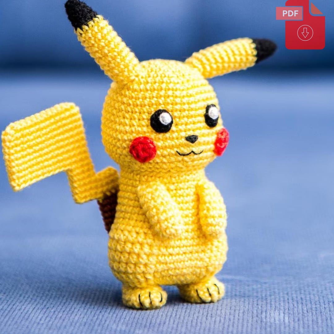 ピカチュウ編みぐるみかぎ針編みパターン – ポケモンぬいぐるみ