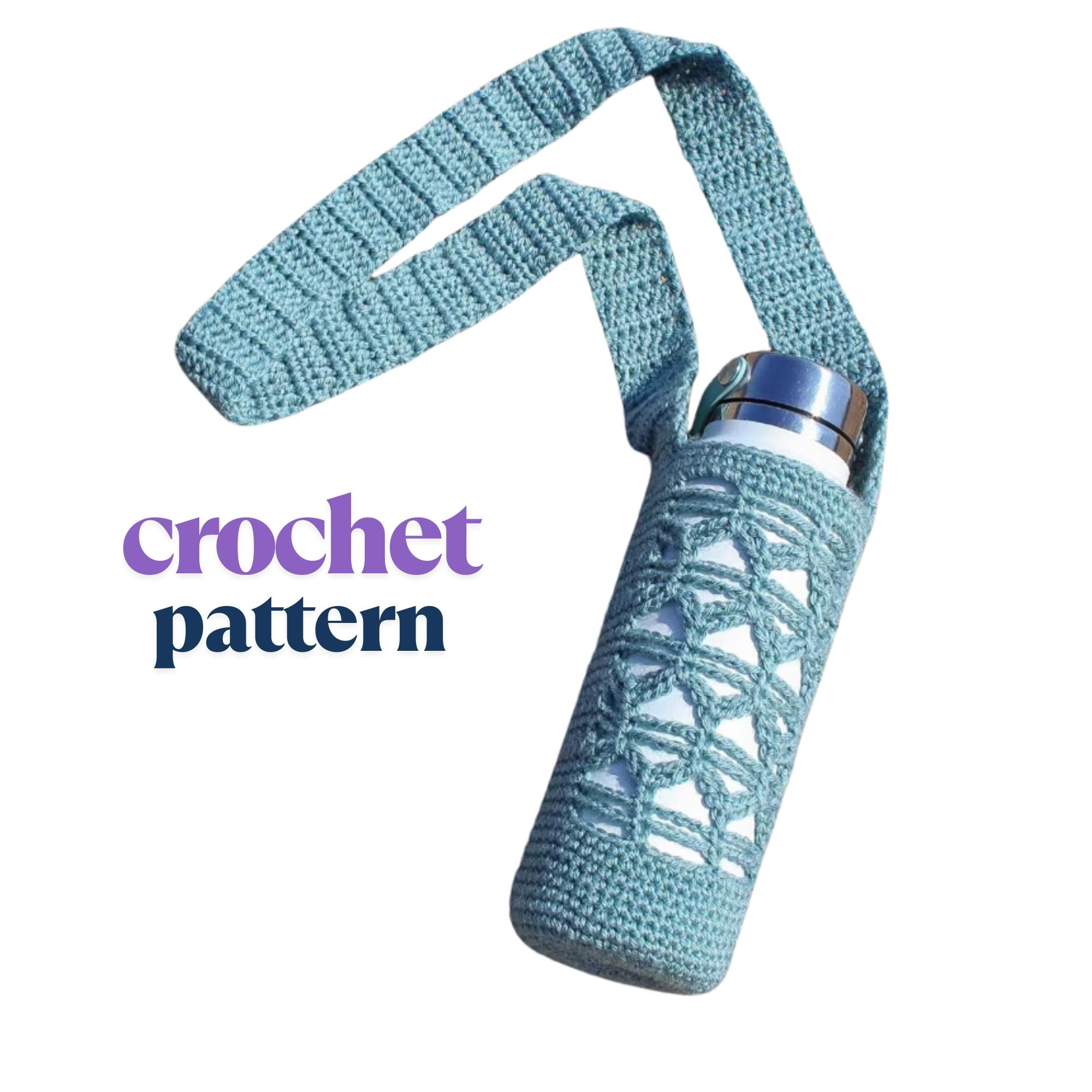 40 Crochet Water Bottle Holder Patterns for On the Go 7 Crochet Water Bottle Holder Sling