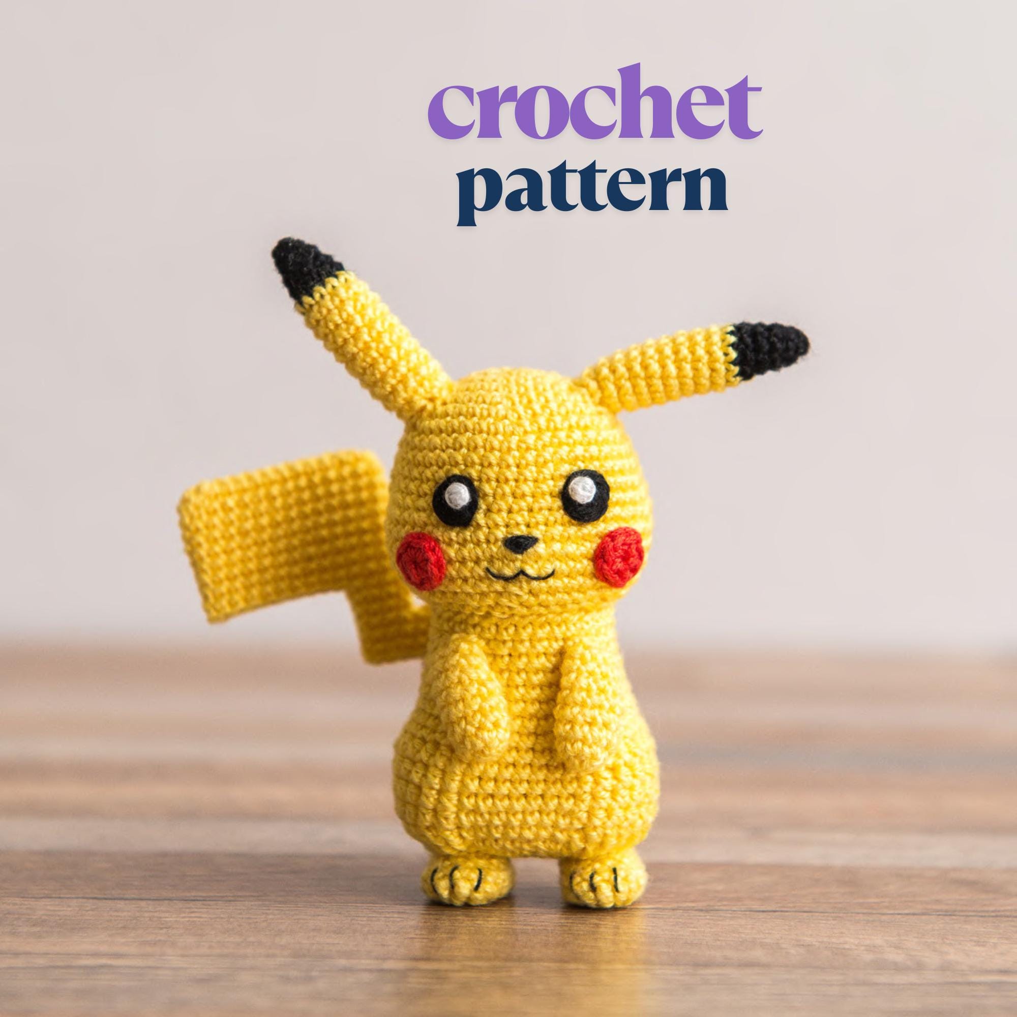 ピカチュウ編みぐるみかぎ針編みパターン – ポケモンぬいぐるみ