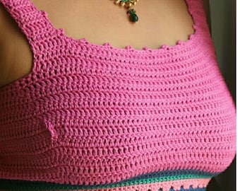 Crochet Pattern - PDF Crochet Summer Crop Top Pattern - Easy Boho Tank Top Tutorial - Instant Download